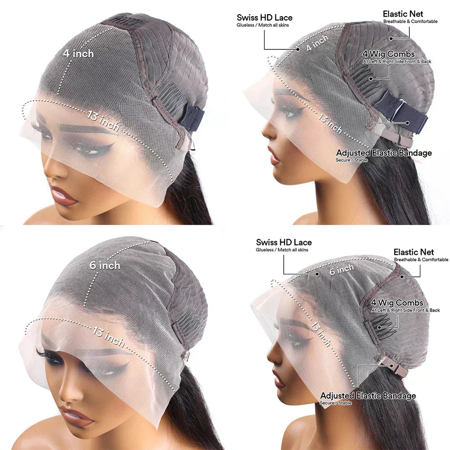 Burgundy Hd Lace Frontal Human Hair Curly Wigs